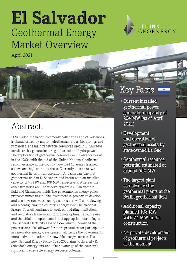 El Salvador Geothermal Energy Market Overview 2021 El Salvador Geothermal Energy Market Overview 2021