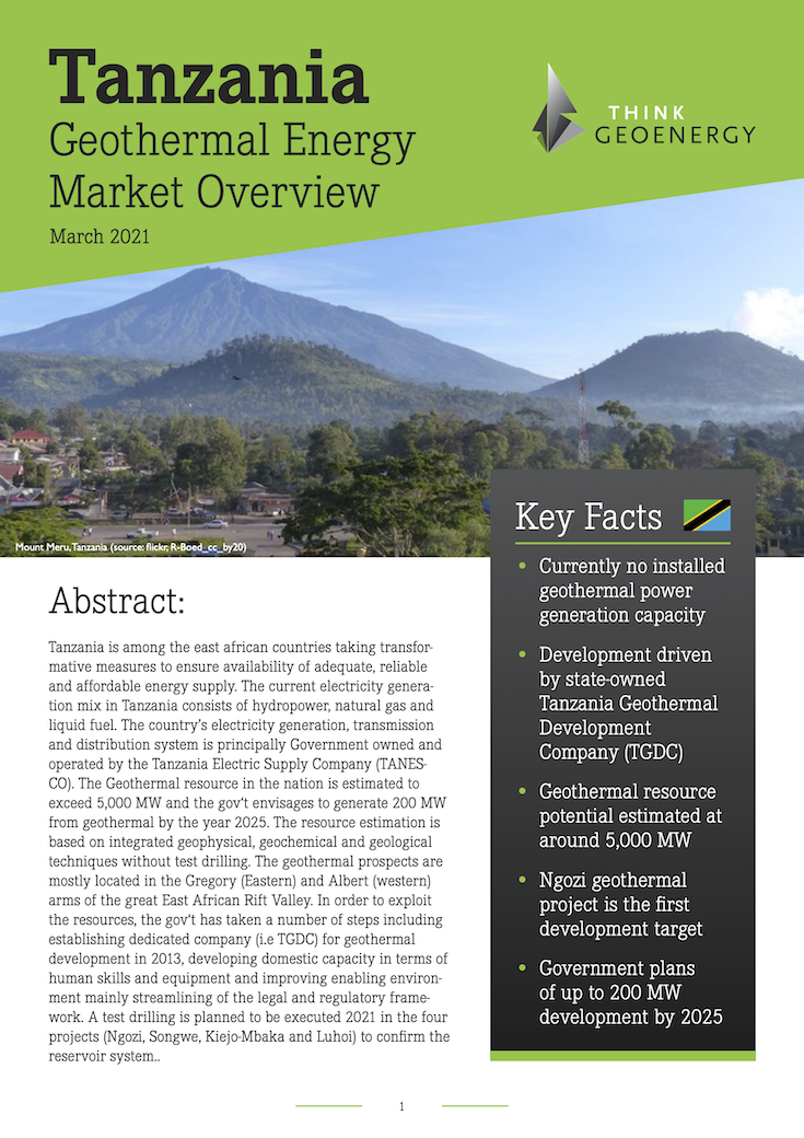 Tanzania Geothermal Energy Market Overview 2021 Tanzania Geothermal Energy Market Overview 2021